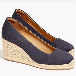 JCrew Elegant Navy Wedge Espadrilles